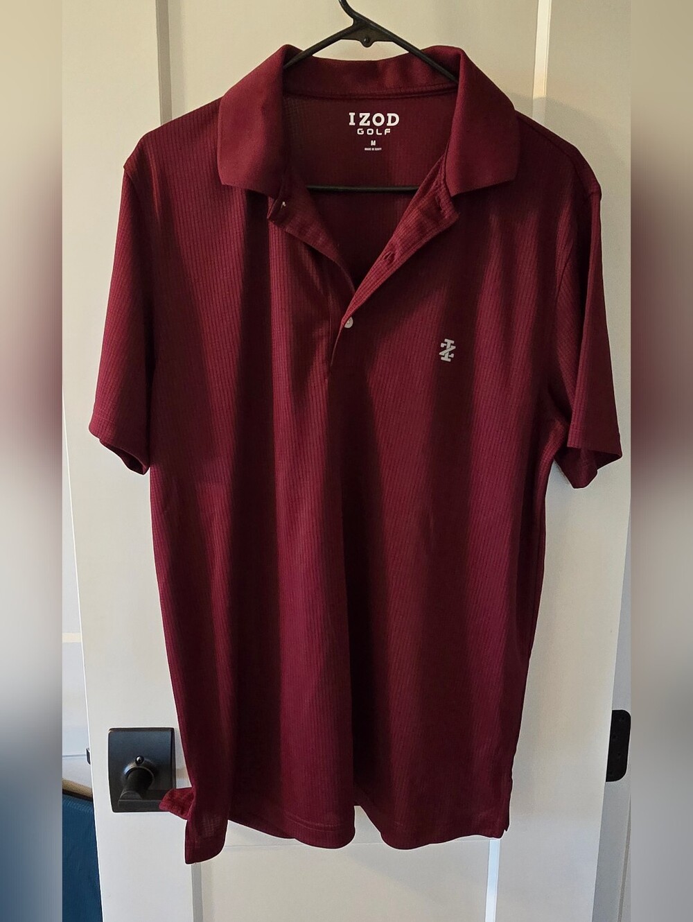 NWOT Izod Burgundy Short-Sleeve Golf Polo Size M